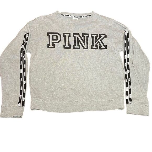 PINK Lightweight Grey Crewneck Sweatshirt - Picture 3 of 7